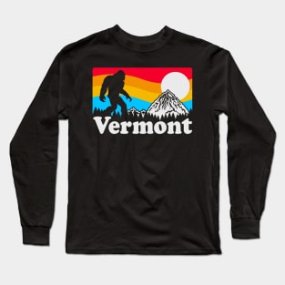 Vermont Bigfoot Sasquatch, Unique Cryptid Retro Long Sleeve T-Shirt